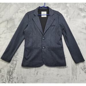 Abril Blazer Womens M Blue Stretch 2-Button Casual Office Jacket Columbia Preppy